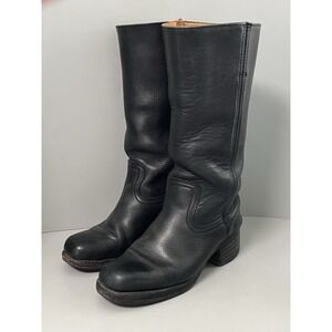 Frye Black Leather Mid-Calf Boots